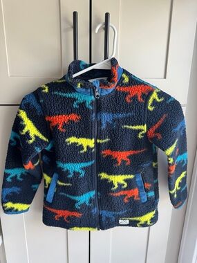 M&S Kids Navy Sherpa Dinosaur Jacket 5-6